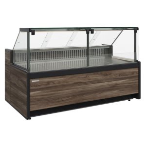 Витрина холодильная Carboma GC111 SM 2,5-1 (1008 Темный дуб) (газлифт, без боковин)