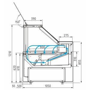 Витрина холодильная Carboma GC111 VM 3,75-1 (1008 Темный дуб) (динамика, газлифт, без боковин) - Изображение 6