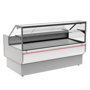 Витрина холодильная Carboma GC95 SM 1,2-1 (ВХС-1,2 Carboma GC95) (0011-9003 боковины серые, декор белый)