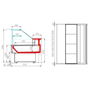 Витрина холодильная Carboma GC110 VV 2,0-1 (ВХСр-2,0 Carboma CG 110 (динамика)) (1006 дуб) - Изображение 2