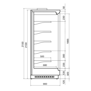 Горка холодильная Dazzl Vega 090 H210 375 фруктовая - Изображение 3
