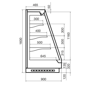 Горка холодильная Dazzl Vega DG 090 H160 125 - Изображение 3