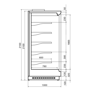 Горка холодильная Dazzl Vega 100 H210 торец, фруктовая - Изображение 3