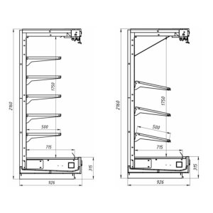 Горка пристенная витрина МХМ Варшава 160/94 ВХСнп-1,875 (без боковин,ТРВ, вентиль соленоидный) - Изображение 2