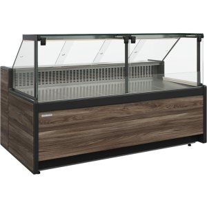 Витрина холодильная Carboma GC111 VM 2,5-1 (1008 Темный дуб) (динамика, газлифт, без боковин)