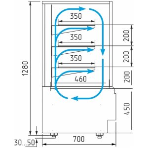 Витрина кондитерская Carboma KC70 VV 0,6-1 Standard Паттерн (0105 Венге) - Изображение 2