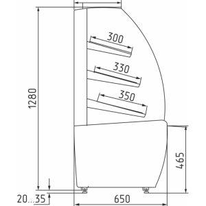 Витрина кондитерская Carboma K70 N 1,3-2 Light Bread Паттерн (0107 Ольха) хлебная, без стекла - Изображение 2