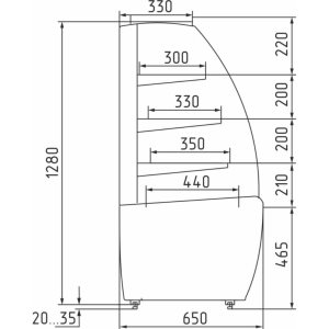 Витрина кондитерская Carboma K70 N 1,3-1 Light (0011-9005) (1,3 Carboma ТЕХНО) нейтральная - Изображение 2